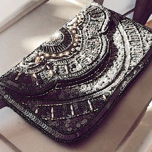 Vintage beaded clutch/wristlet